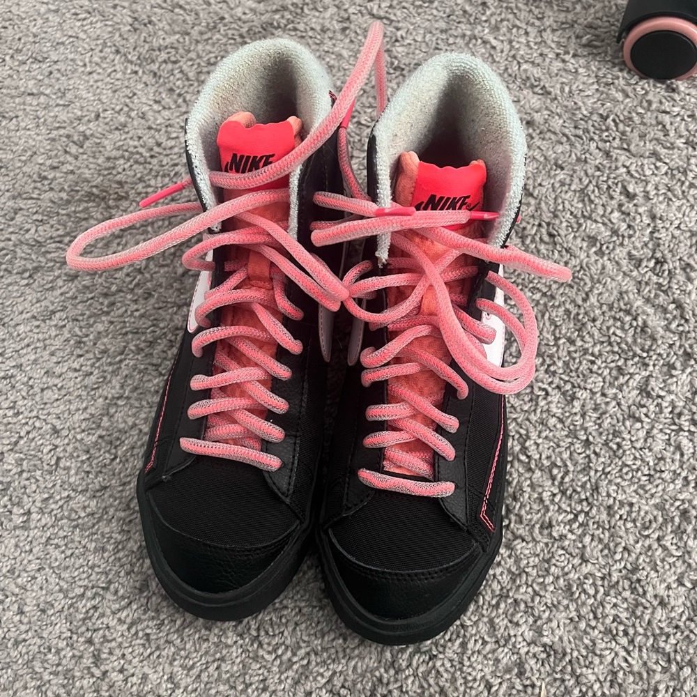 Nike Black and Pink High-Top Sneakers - Picture 4 of 5